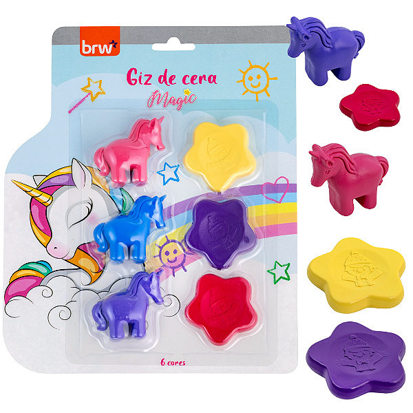 Giz de Cera Formatos MAGIC 6 CORES - BRW