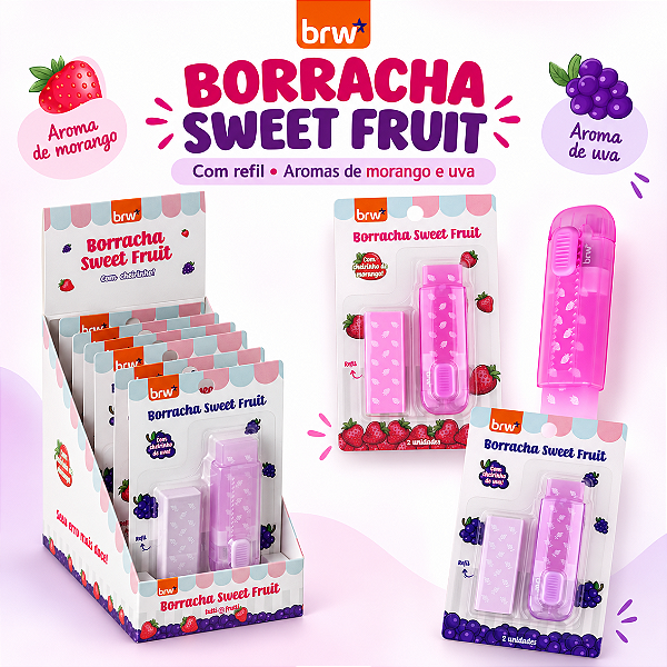 Borracha SWEET FRUIT C/ REFIL - 01 BLISTER - BRW