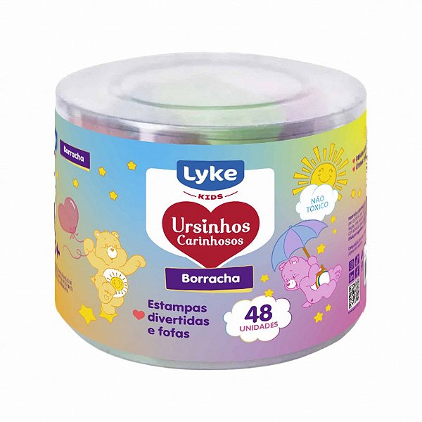 Borracha Escolar Ursinhos Carinhosos  -  PT 48 UND - LYKE