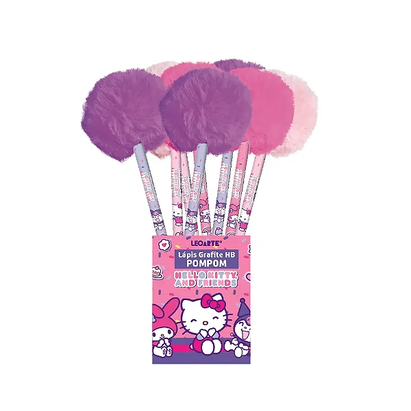 Lápis Grafite HB resina c/ POMPOM HELLO KITTY E AMIGOS - UNIDADE  - LEOARTE
