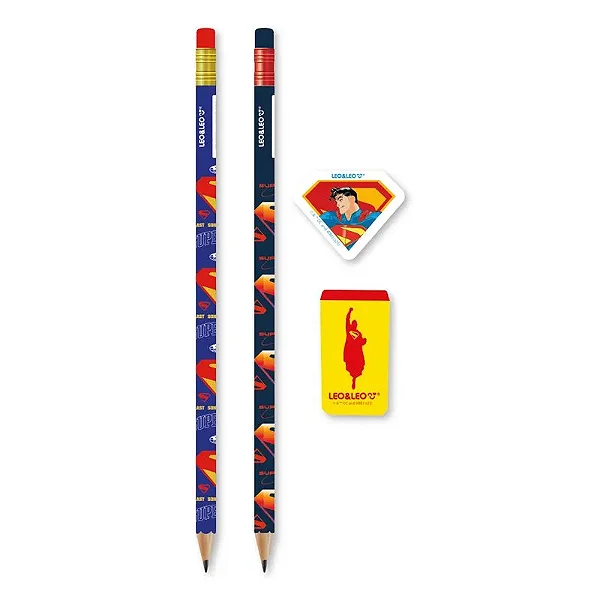 Kit Escolar SUPERMAN 4 peças - LEO E LEO