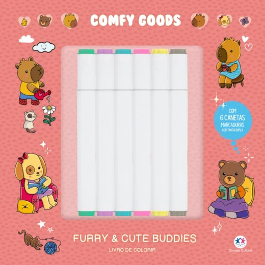 Livro de colorir Furry and Cute Buddies - COM CANETINHAS - CIRANDA CULTURAL