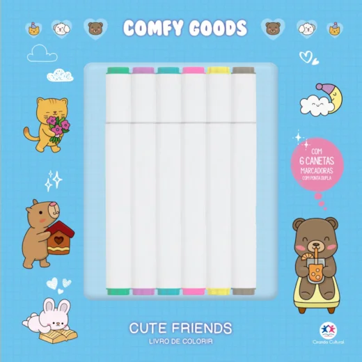 Livro de colorir Cute Friends COM CANETA - CIRANDA CULTURAL