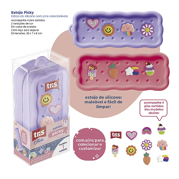 Estojo Holic PICKY+PINS - UNIDADE - TRIS