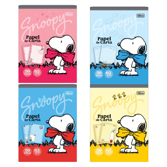 Caderno colado PAPEL CARTA SNOOPY 50F - UNIDADE - TILIBRA