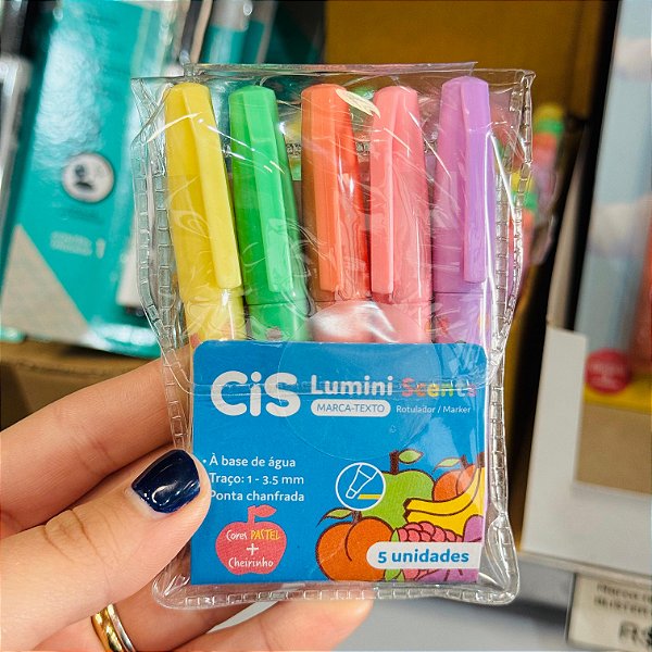 Marca texto mini Lumini SCENTS EST C/5 PASTEL - CIS