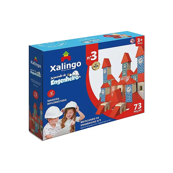 Brinquedo BRINCANDO DE ENGENHEIRO N3 - 73 PCS - XALINGO