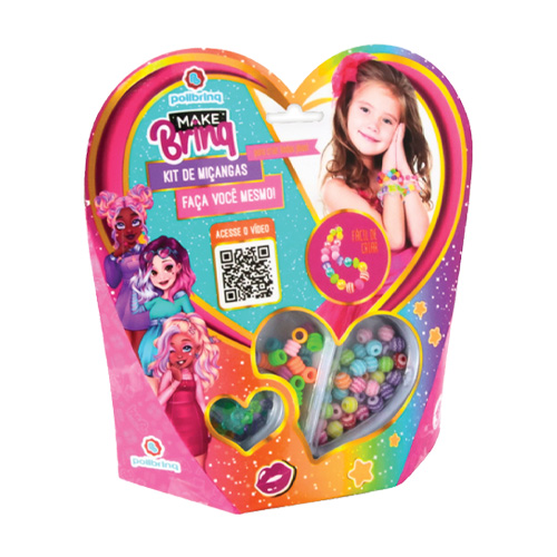 MAKE Kit Miçangas de Beleza Infantil  - POLIBRINQ