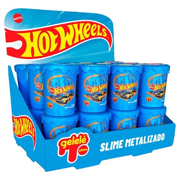 Gelele Slime Pote 180g Hot Wheels - CAIXA 24 UND - DOCE BRINQUEDO