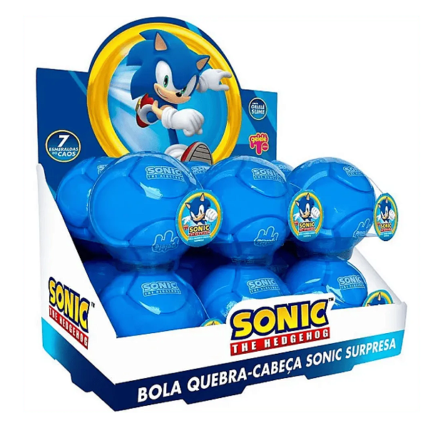 Bola Quebra-Cabeca Gelelé  Sonic Surpresa - CAIXA 12 UND - DOCE BRINQUEDO