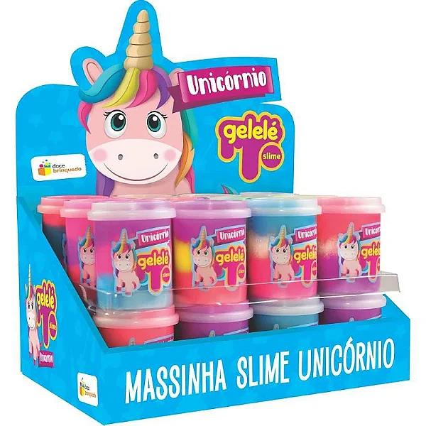 Gelele Slime Pote 152g Unicornio - CAIXA 12 UND - DOCE BRINQUEDO