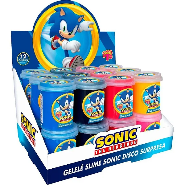 Gelele Slime Pote 152g Sonic Surpresa - CAIXA 24 UND - DOCE BRINQUEDO