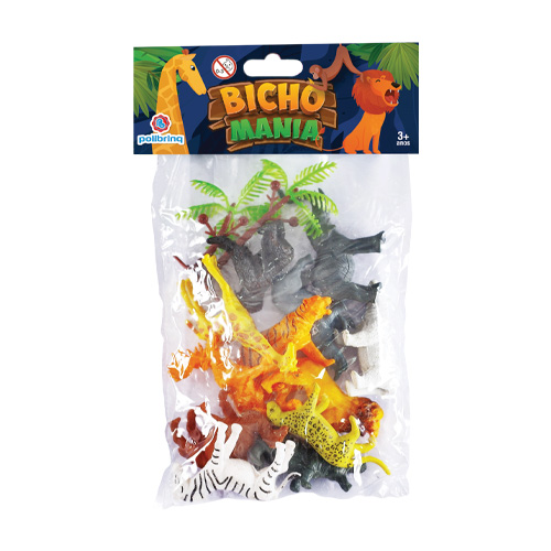Brinquedo Animal bichos da Selva (12 PECAS) - POLIBRINQ