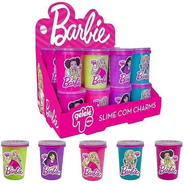 Gelele Slime Pote 180g Barbie - CAIXA 24 UND - DOCE BRINQUEDO