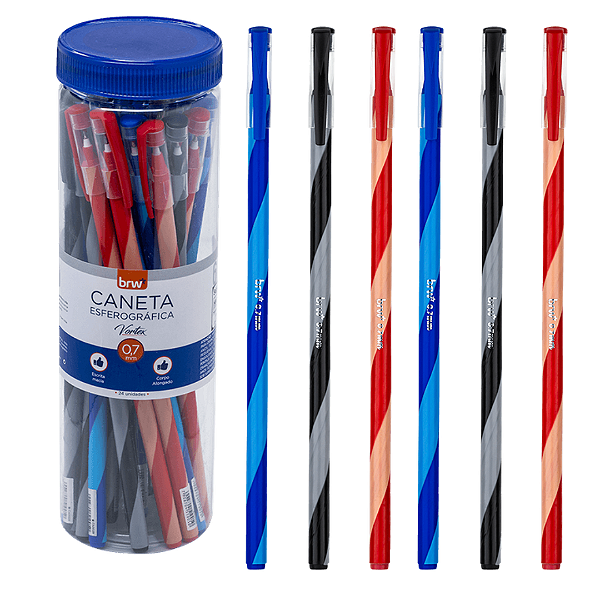 Caneta Esferográfica 0,7 MM VORTEX - POTE C/ 24UND - BRW
