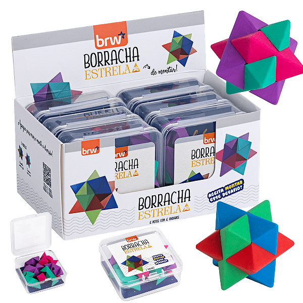Borracha ESTRELA 3D - UNIDADE  - BRW