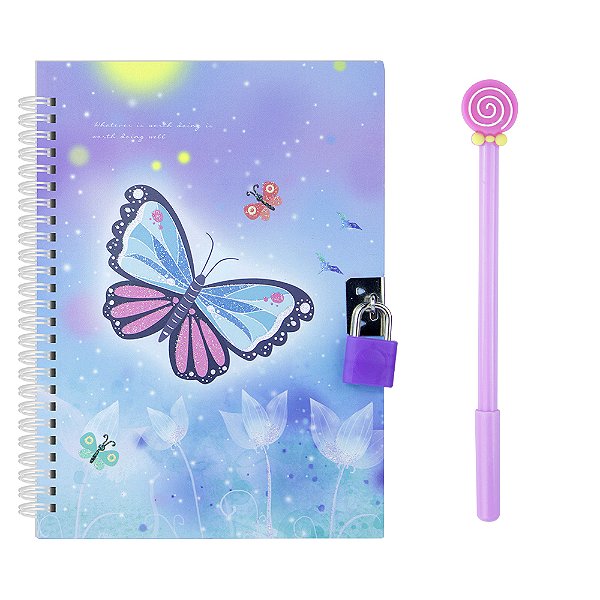Diário Borboleta LILÁS - FOFY
