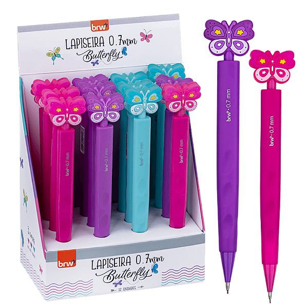 Lapiseira Plástica 0,7MM BUTTERFLY - DISPLAY C/ 12UND - BRW