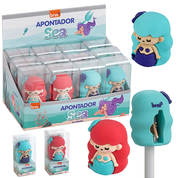 Apontador Plástico SEA - DISPLAY C/ 12 UND - BRW