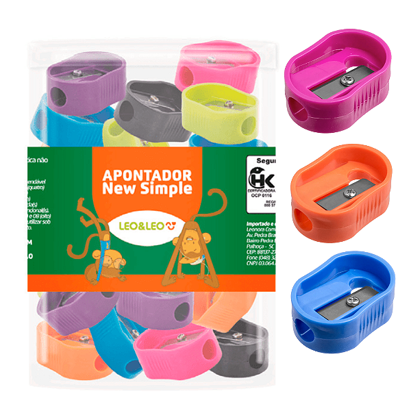 Apontador New Simple - POTE/48 UNDS - LEO E LEO