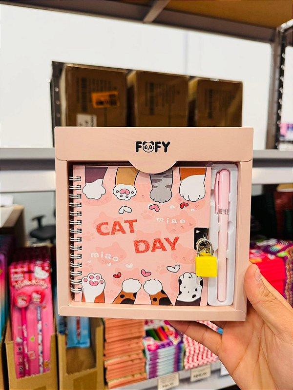 Diário Miau Laranja - KIT 2 PEÇAS - FOFY