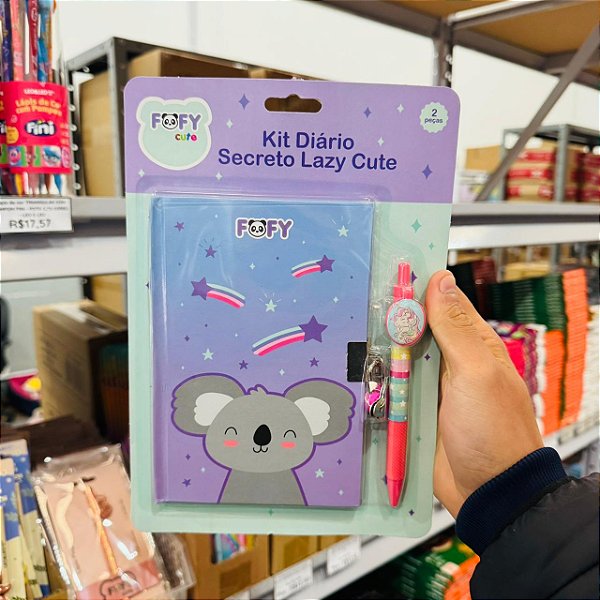 Kit diário secreto LAZY CUTE  - BLISTER 2 Peças  - FOFY