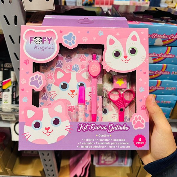 KIT Diário GATINHO  - 8 PEÇAS - FOFY