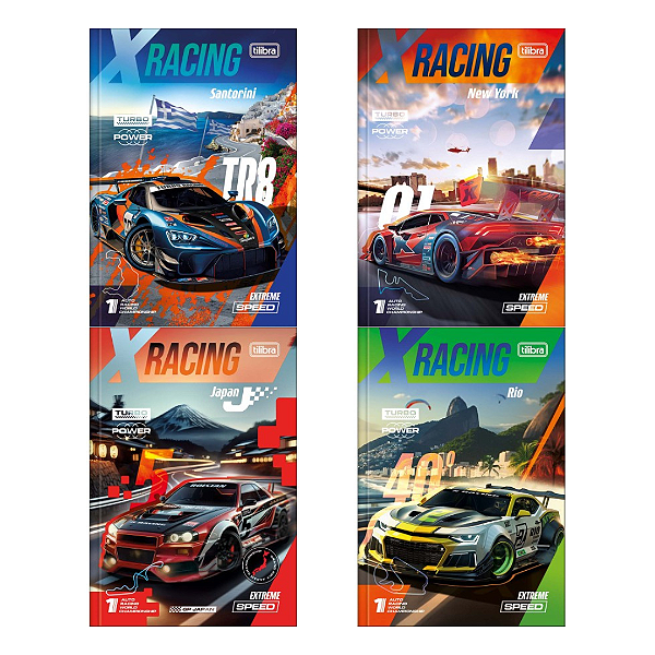 Caderno Brochura CD 1/4 X-RACING 80F - UND SORTIDA - TILIBRA