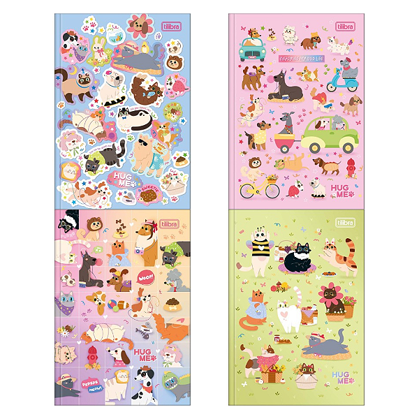 Caderno Brochura CD 1/4 HUG ME 80F - UND SORTIDA - TILIBRA