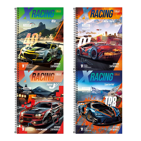 Caderno CD UNIV X-RACING 10M 160F - UND SORTIDA - TILIBRA