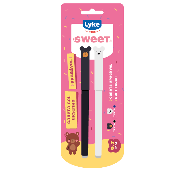 Caneta Gel Apagável 0.7MM - AZ/PR - BLISTER 2 UND - LYKE