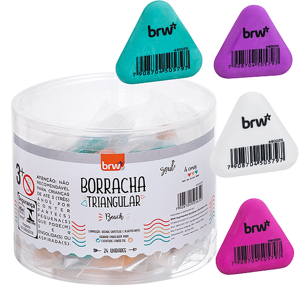 Borracha Triangular  - POTE C/ 24UND - BRW