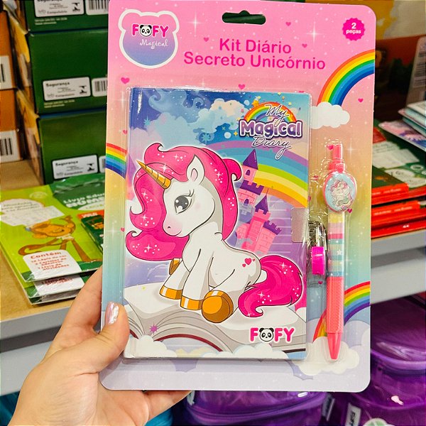 Diário secreto Unicornio - KIt 2 peças  - FOFY