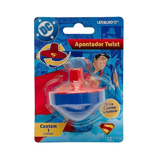 Apontador TWIST c/ Depósito SUPERMAN - BLISTER C/ 1 UND - LEO E LEO