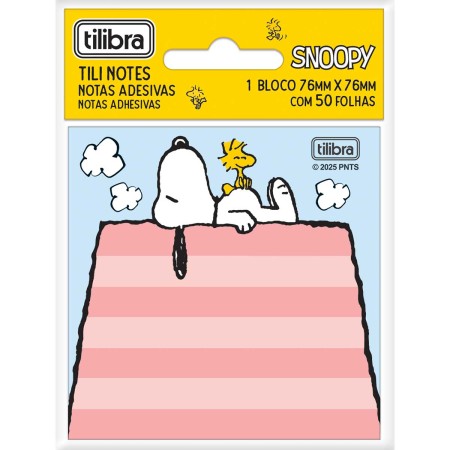 Bloco Tilinotes SNOOPY 76X76MM - BLISTER 1 UND - TILIBRA