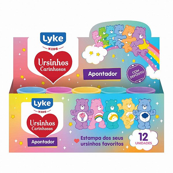 Apontador Cilindrico Ursinhos Carinhosos - CAIXA C/ 12 UND - LYKE