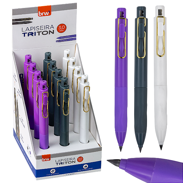 Lapiseira Plástica 3.0MM TRITON - DISPLAY C/ 12UND - BRW