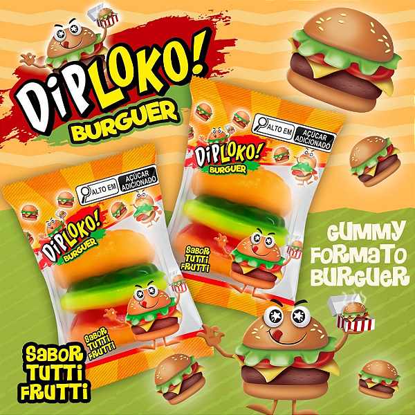 Doce BURGER GUMMY 15G - DISPLAY 24 UND - DANILLA