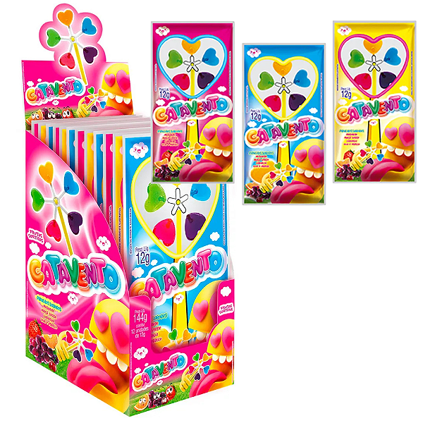 Doce PIRULITO CATAVENTO CORACAO 12G - DISPLAY 12 UND - DANILLA