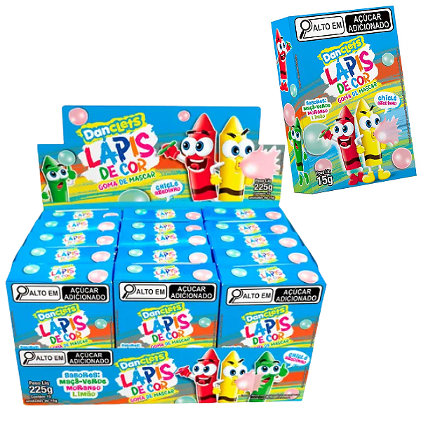 Doce DANCLETS LAPIS DE COR 15G - DISPLAY 15 UND - DANILLA