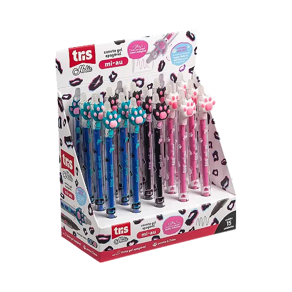 Caneta Gel Apagável  HOLIC MI-AU - DISPLAY 15 UND - TRIS