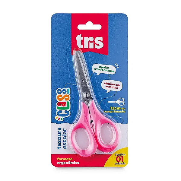 Tesoura CLASSICA 13CM - ROSA - BLISTER 1 UND - TRIS