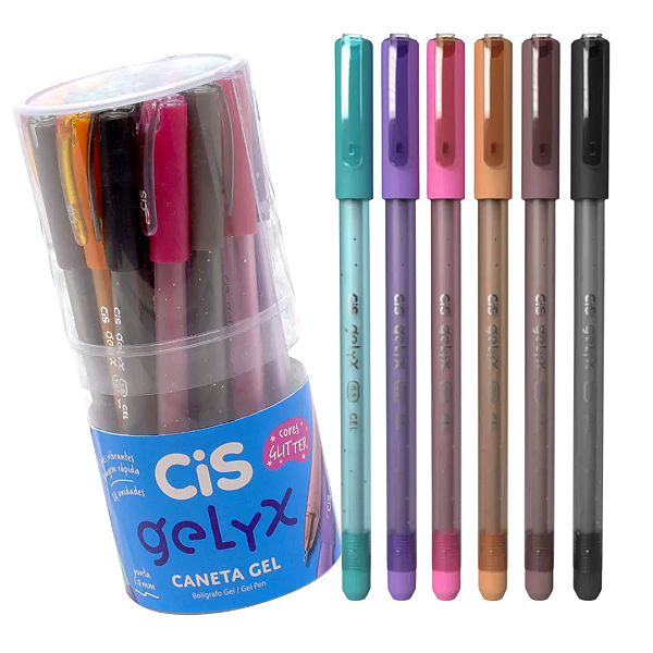 Caneta GELYX 1.0 MM - POTE C/24 GLITTER  - CIS