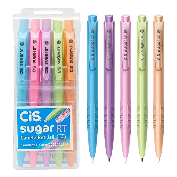 Caneta SUGAR RT 0.7MM -  EST C/5 PASTEL - CIS