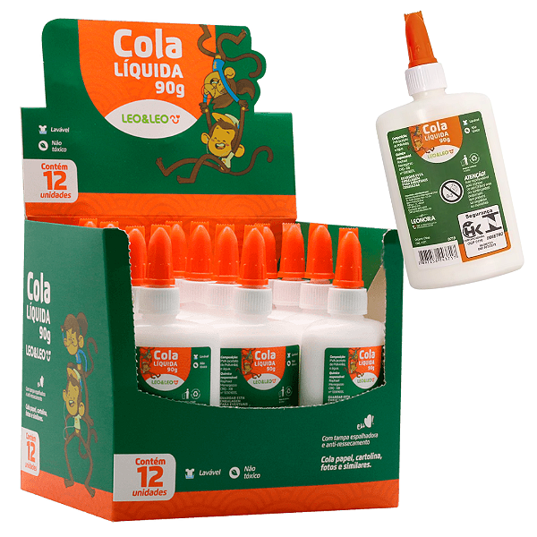 Cola branca Escolar liquida 90 G - CX/12 UND - LEO E LEO