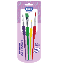 Pincel ergonômico GRIP - BLISTER 4 UND - LYKE