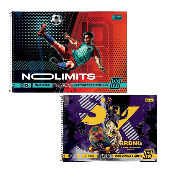 Caderno Espiral  CARTOGRAFIA DO IT! 80F - UNIDADE CAPA SORTIDA - TILIBRA