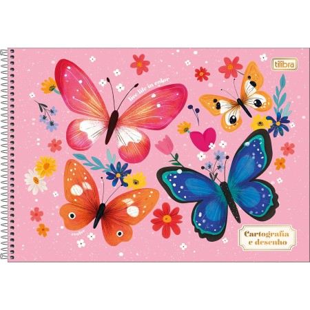 Caderno espiral CARTOGRAFIA BLOOM 80F - UNIDADE CAPA SORTIDA - TILIBRA