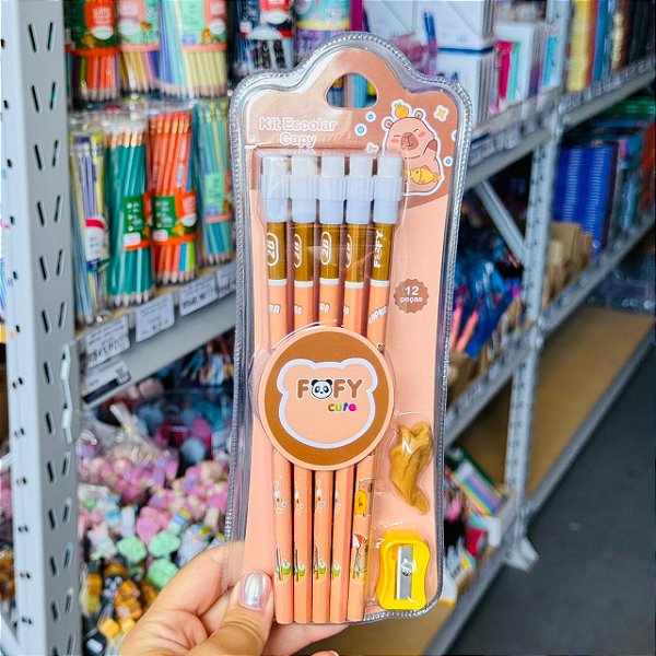 Kit escolar Capivara - BLISTER 12 UND  - FOFY