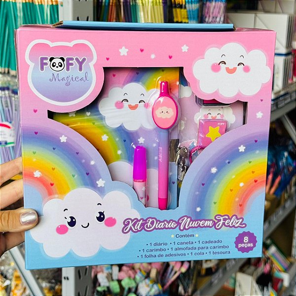 Diário NUVEM FELIZ - KIT 8 PEÇAS  - FOFY